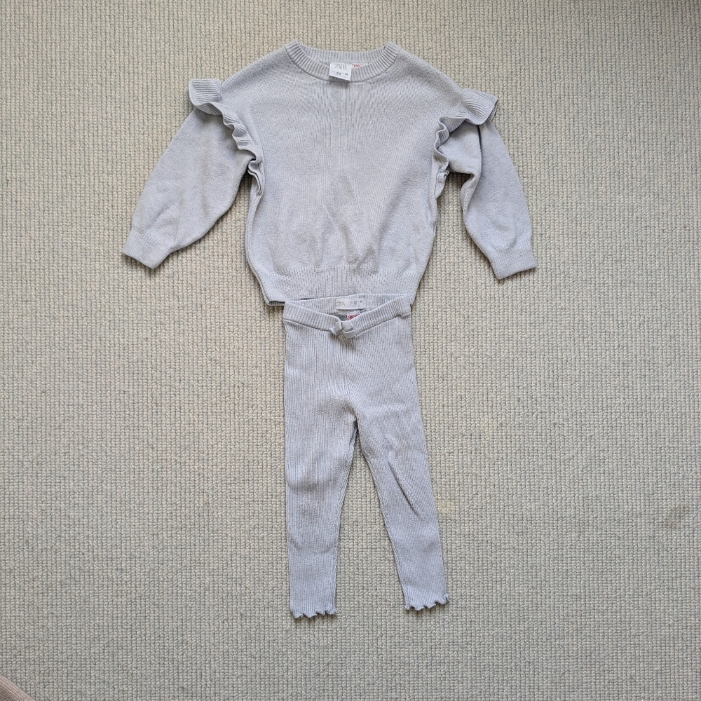 Zara light blue sweater set 2-3y
